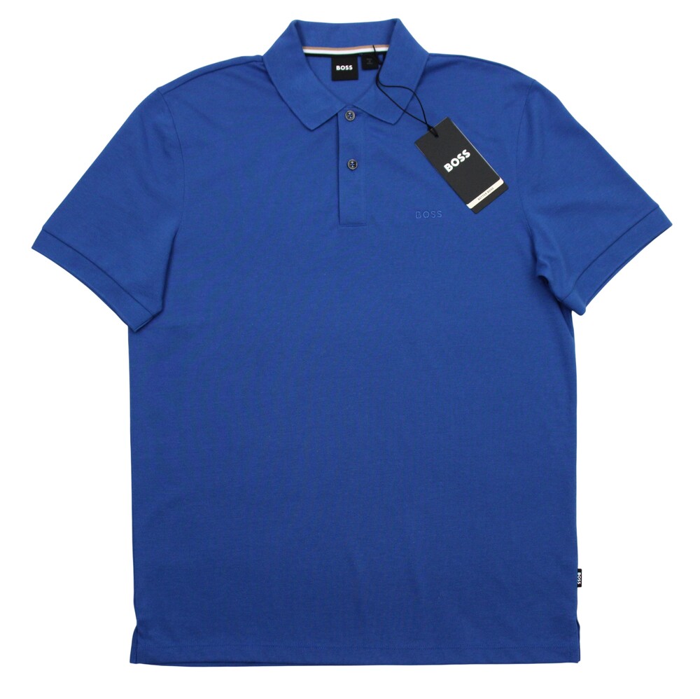 Hugo Boss Pallas Polo Shirt Mens S Blue Cotton Pique Short Sleeve Regular Fit